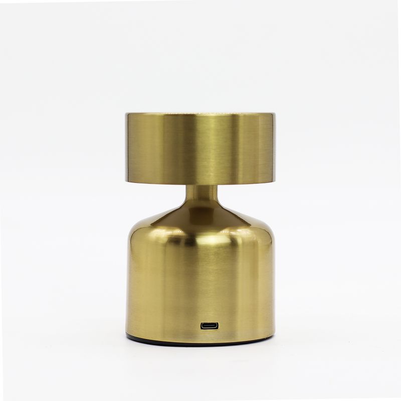Touch-lampa - Platt Svamp i Brons - USB (C) - Uppladdningsbar (400 Watt)