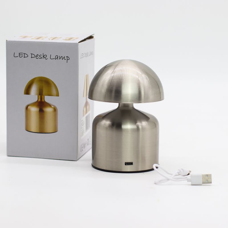 Touch-lampa - Kupolformad Svamp i Silver - USB (C) - Uppladdningsbar (400 Watt)