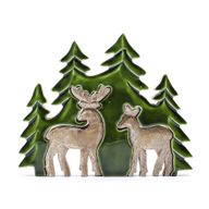 Vilse i Skogen - Två Hjortar i Skogen - 3D Trädekoration - 18x23cm