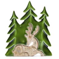 Vilse i Skogen - Hjort i Skogen - 3D Trädekoration - 23x20cm