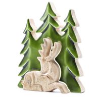 Vilse i Skogen - Hjort i Skogen - 3D Trädekoration - 23x20cm
