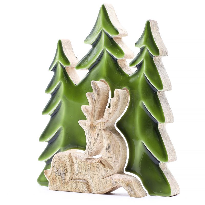 Vilse i Skogen - Hjort i Skogen - 3D Trädekoration - 23x20cm