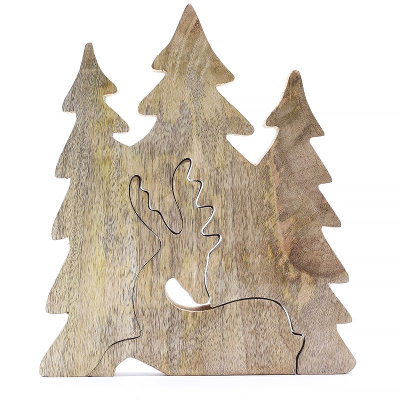 Vilse i Skogen - Hjort i Skogen - 3D Trädekoration - 23x20cm