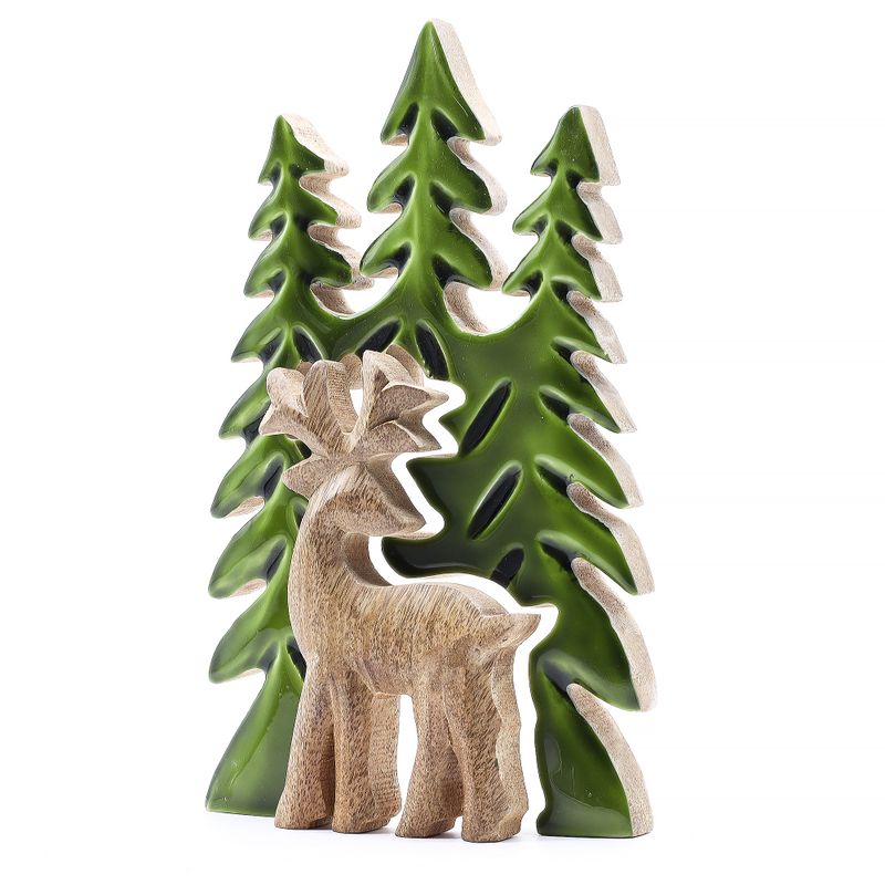 Vilse i Skogen - Hjort i Skogen - 3D Trädekoration - 25x15cm