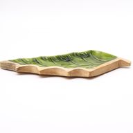 Vilse i Skogen - Emaljerad Lövformad Skål i Trä - 33x17cm