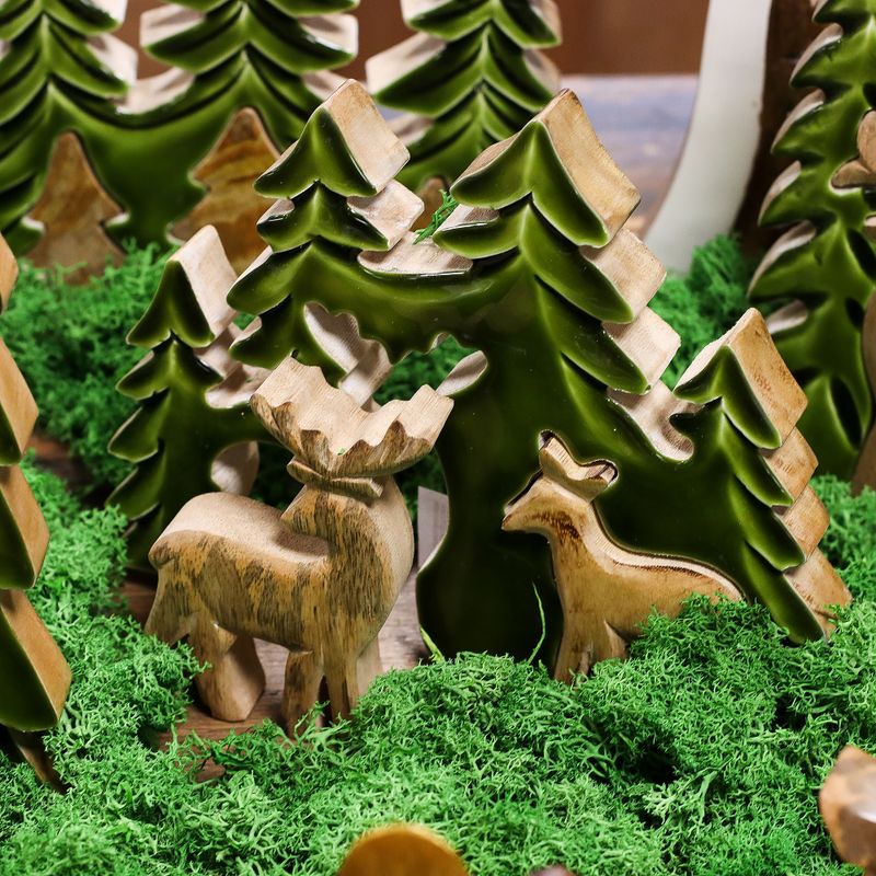 Vilse i Skogen - Två Hjortar i Skogen - 3D Trädekoration - 18x23cm