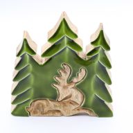 Vilse i Skogen - Hjort i Skogen - 3D Trädekoration - 23x20cm