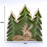 Vilse i Skogen - Hjort i Skogen - 3D Trädekoration - 23x20cm