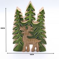 Vilse i Skogen - Hjort i Skogen - 3D Trädekoration - 25x15cm