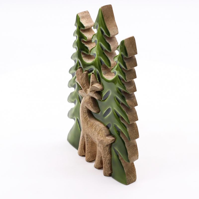 Vilse i Skogen - Hjort i Skogen - 3D Trädekoration - 23x20cm