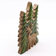 Vilse i Skogen - Hjort i Skogen - 3D Trädekoration - 25x15cm
