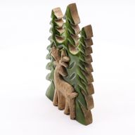 Vilse i Skogen - Hjort i Skogen - 3D Trädekoration - 25x15cm