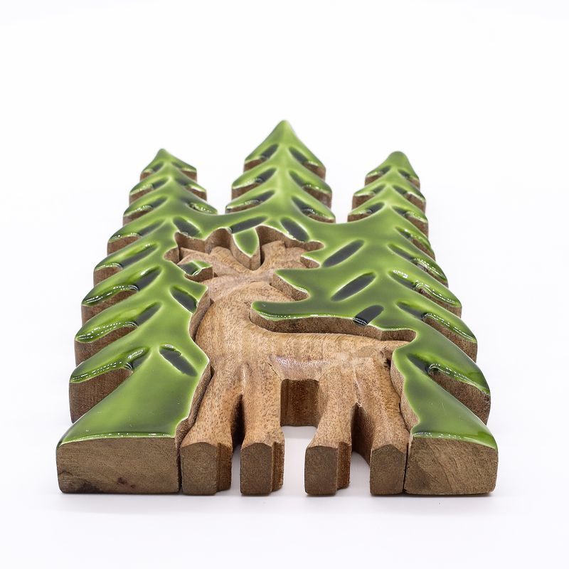 Vilse i Skogen - Hjort i Skogen - 3D Trädekoration - 25x15cm