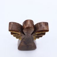 Liten Ängel i Mangoträ - Gyllene Dekor - 12cm