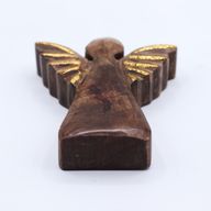 Liten Ängel i Mangoträ - Gyllene Dekor - 12cm