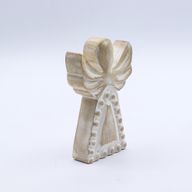 Ängel i Mangoträ - Vittvättad - 13cm
