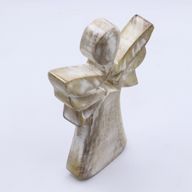 Ängel i Mangoträ - Vittvättad med Utskuren Stjärna - 18cm