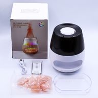 Doftspridare med Flammeffekt och Saltstenar - Vit USB - Färgbyte och Timer