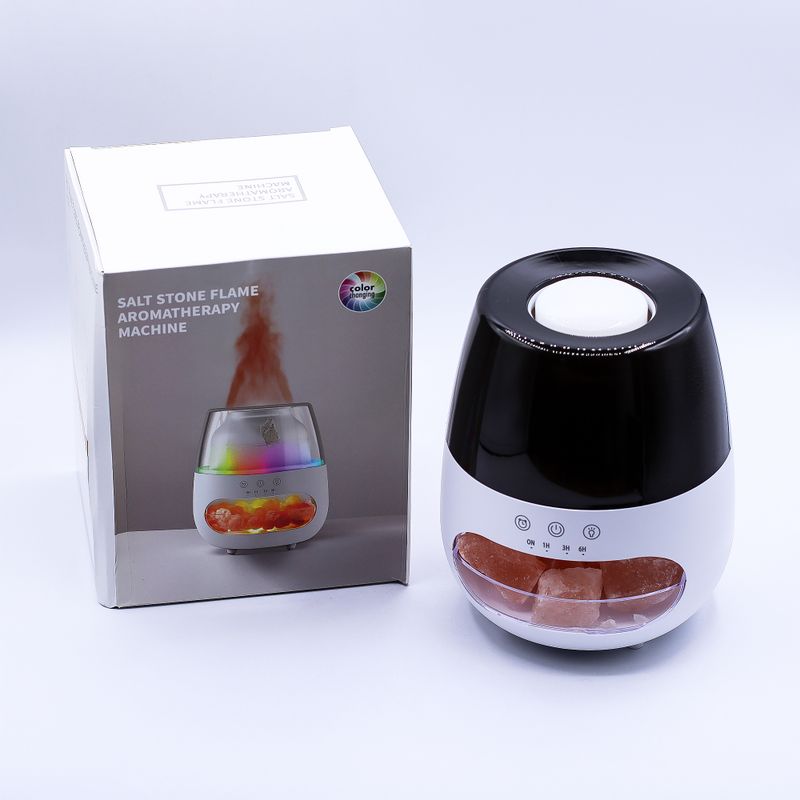 Doftspridare med Flammeffekt och Saltstenar - Vit USB - Färgbyte och Timer