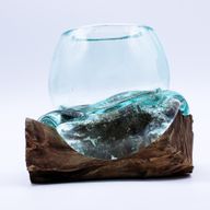 Smält Glas på Trä - Mini Akvarium
