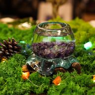 Smält Glas på Trä - Mini Akvarium