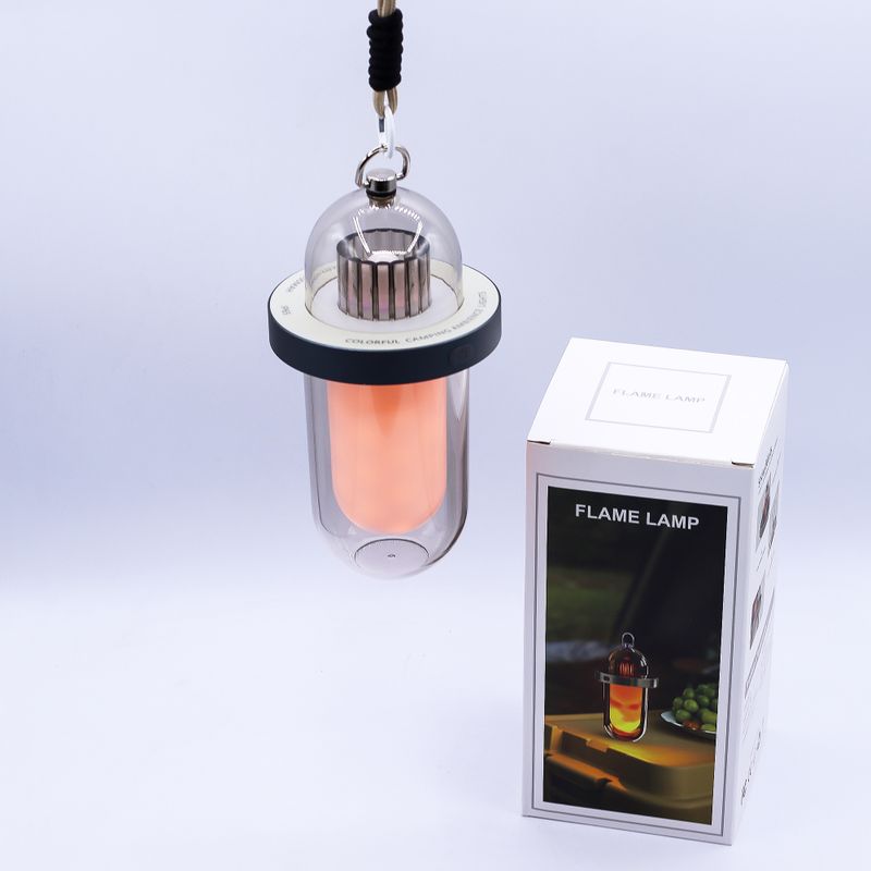 Utomhuslampa med Flammeffekt – Vit - USB-C Laddningsbar - Multifärg