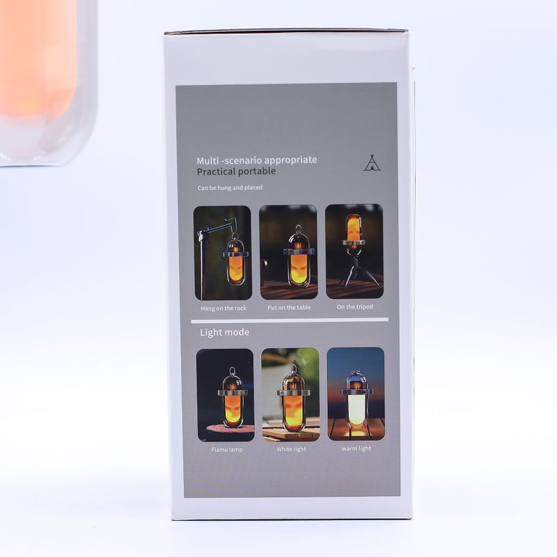 Utomhuslampa med Flammeffekt – Vit - USB-C Laddningsbar - Multifärg