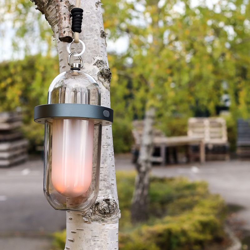 Utomhuslampa med Flammeffekt – Vit - USB-C Laddningsbar - Multifärg