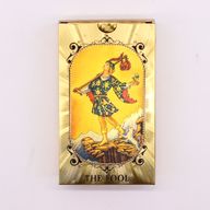 Tarotkortlek med Blå & Guldfolie - Allseende Ögat - med Guidehäfte