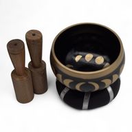 Klangskålsset Svart - Månens Faser 10.7cm