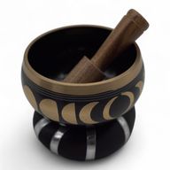 Klangskålsset Svart - Månens Faser 10.7cm