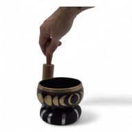 Klangskålsset Svart - Månens Faser 10.7cm
