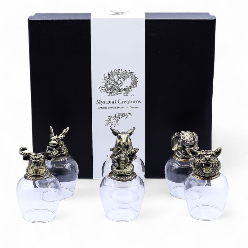 Gåvoset med 6 Bottom Up Glas (100ml) - Mystiska Varelser