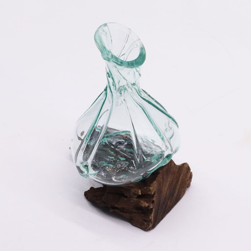 Smält Glas på Trä - Exklusiv Mini Karaff