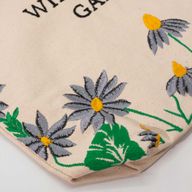 Tygväska i Bomull med Broderi - Vildblomstrande Trädgård med Lila Blommor