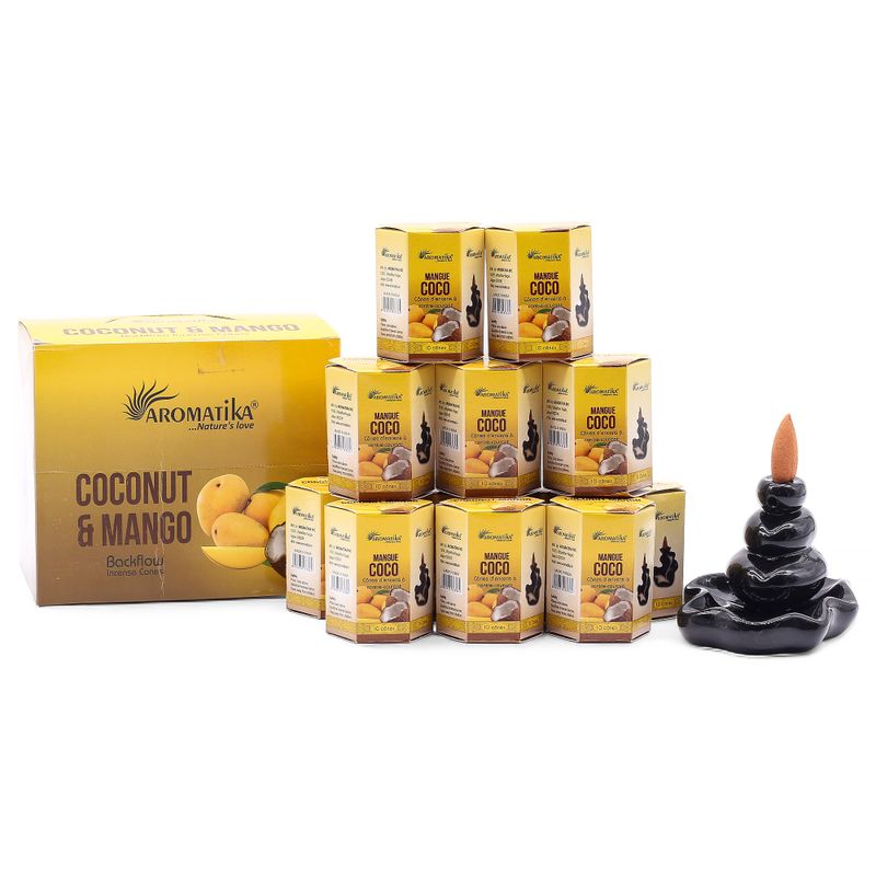 Aromatika Masala Tillbakaflöde Rökelsekoner - Kokosnöt & Mango