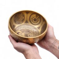 Klangskålar av Ren Mässing - Etsad Buddha - Set om 4 - Ca 3.85kg