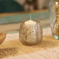 Naturligt Blommigt Glas - Rak Ljuslykta - Tall (10x9cm)