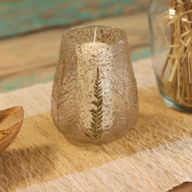 Naturligt Blommigt Glas - Stor Skålformad Ljuslykta - Tall (15x12cm)