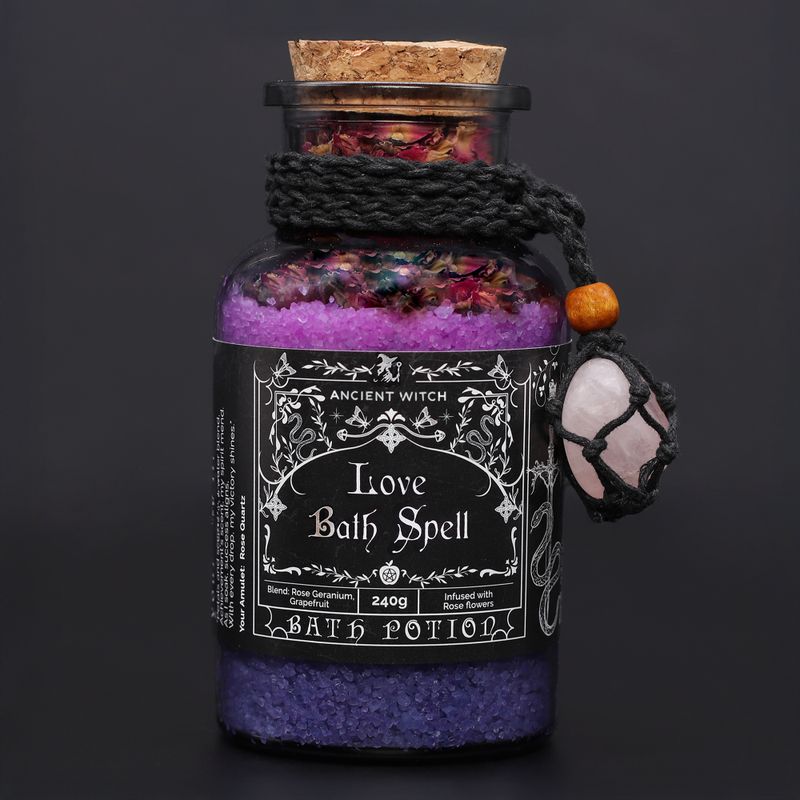 Ancient Witch Badelixir & Rosenkvarts Amulett - Kärlek