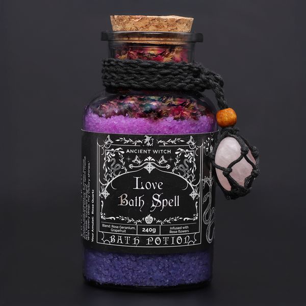Ancient Witch Badelixir & Rosenkvarts Amulett - Kärlek