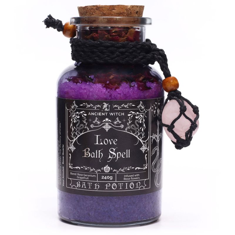Ancient Witch Badelixir & Rosenkvarts Amulett - Kärlek
