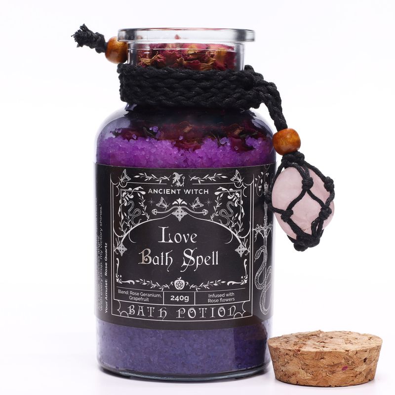 Ancient Witch Badelixir & Rosenkvarts Amulett - Kärlek