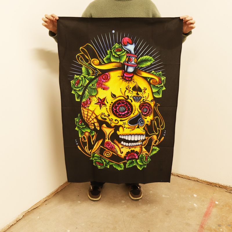 Väggdekoration i Bomull (70x110cm) - De Dödas Dödskalle