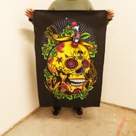 Väggdekoration i Bomull (70x110cm) - De Dödas Dödskalle