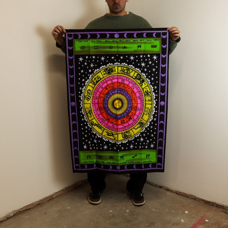 Väggdekoration i Bomull (70x110cm) - Färgstark Zodiak