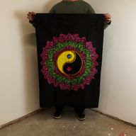 Väggdekoration i Bomull (70x110cm) - Yin & Yang Mandala