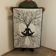 Väggdekoration i Bomull (70x110cm) - Chakra Jordkontakt