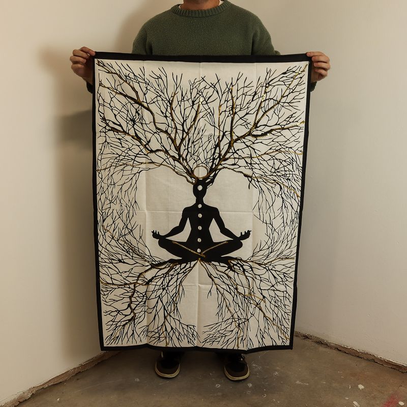 Väggdekoration i Bomull (70x110cm) - Chakra Jordkontakt