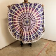 Liten Mandala Väggdekoration i Bomull (130cm) - Påfågel Lila